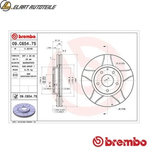 2x BREMSSCHEIBE 09.C654.75 FÜR MAZDA CX-5/Van SHY4/SHY6/SHY8/SHY1 2.2L 4cyl 6 - Picture 1 of 9
