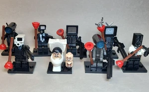 Custom Lego Skibidi Toilet Minifigures 8 Pack - Picture 1 of 12