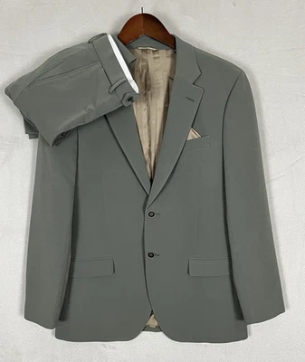 Traje para hombre Ben Sherman 38R color verde 31W elástico ligero Foto 1 de 4