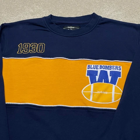 Winnipeg Blue Bombers Sweatshirt Men XL Adult Blue CFL Football Vintage Reebok Cover