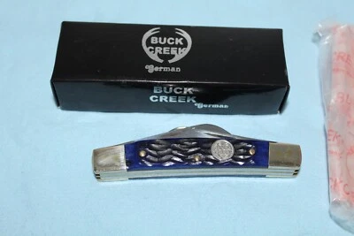 Navaja de Bolsillo Buck Creek Bobcat Alemania Azul Pick Hone Mango Foto 1 de 4