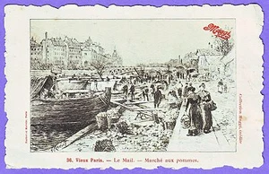 ADVERTISING MAGGI FRANCE VIEWS LE MAIL- MARCHE AUX POMMES PARIS POSTCARD - Picture 1 of 2