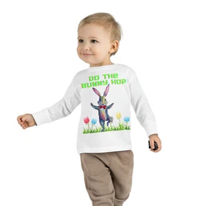 Do The Bunny Hop Easter Bunny Toddler Long Sleeve Shirt/ T-shirt/ Tee Matching - Picture 1 of 33