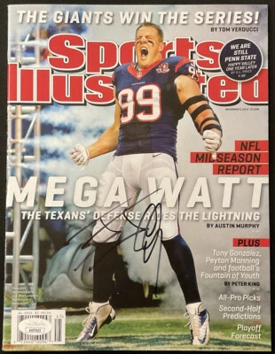 JJ WATT Signed Autographed 2012 Sports Illustrated Magazine JSA AH77435 - Image 1 of 4