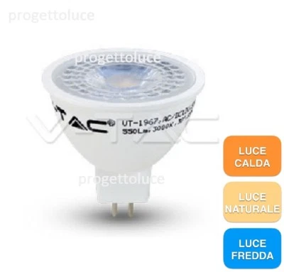 V-Tac Lampadina faretto led MR16 GU5.3 6,5W  110° bianca Calda, Naturale Fredda - Immagine 1 di 4
