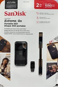 SanDisk NVMe Extreme Go Portable 2TB External SSD USB 3.2 Gen 2 USB-C - Afbeelding 1 van 8