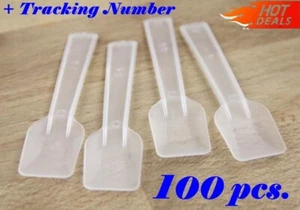 100 pcs. Disposable Mini Ice Cream Gelato Tasting Spoon Plastic Party Dessert - Picture 1 of 7
