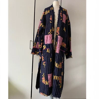 Free People Duster Coat Summer Dreams Patchwork Jacket Size M / L Open Oversized - Image 1 of 4