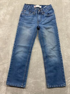 Levi's Jeans Boys 8 Blue 505 Straight Solid Medium Wash Denim Outdoors 22x22 - Picture 1 of 13