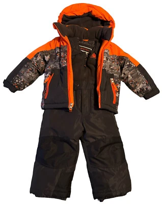 Traje de nieve Snozu para niños de 2 piezas talla 2T con capucha extraíble babero ajustable pantalón de nieve Foto 1 de 4