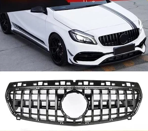 For Mercedes-Benz A-Class W176 2013-2015 GT Style Black Front bumper Grille - Picture 1 of 5