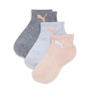 PUMA Big Kids' Half-Terry Quarter Crew Socks (3 Pairs) - Picture 1 of 5