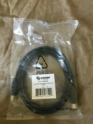 Steren 6ft HDMI HighSpeed Ethernet Cable BLURAY 3D DVD PS4 HDTV XBOX 1080P 4Kx2K - Image 1 of 2
