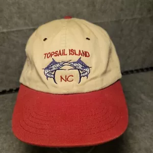 Sombrero de sarga de pez espada correa ajustable Topsail Island NC de colección - Imagen 1 de 9