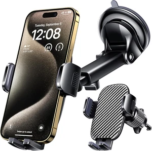 Universal Car Phone Holder Mount, Windshield & Dashboard Fit for iPhone & Smartp - Picture 1 of 12