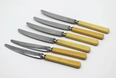 6 Messer mit elfenbeinfarbenem Griff von Richard Haastert & Büll Solingen 30er - Bild 1 von 3