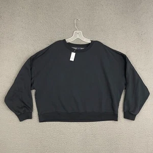 Gap Sweatshirt Womens Large Black Pullover Cotton Blend Knit Casual Outdoor Mom - Picture 1 of 8