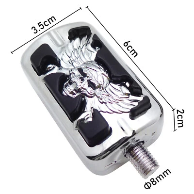 Small Shifter Peg WingSkull Chromed For Most Harley Models Softail Dyna Fat Bob Foto 1 de 4