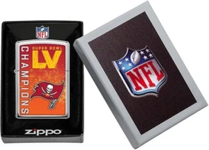 ZIPPO 49489 NFL SUPER BOWL LV on HIGH POLISHED Chrome Lighter - JAN (A) 2021 - Picture 1 of 1