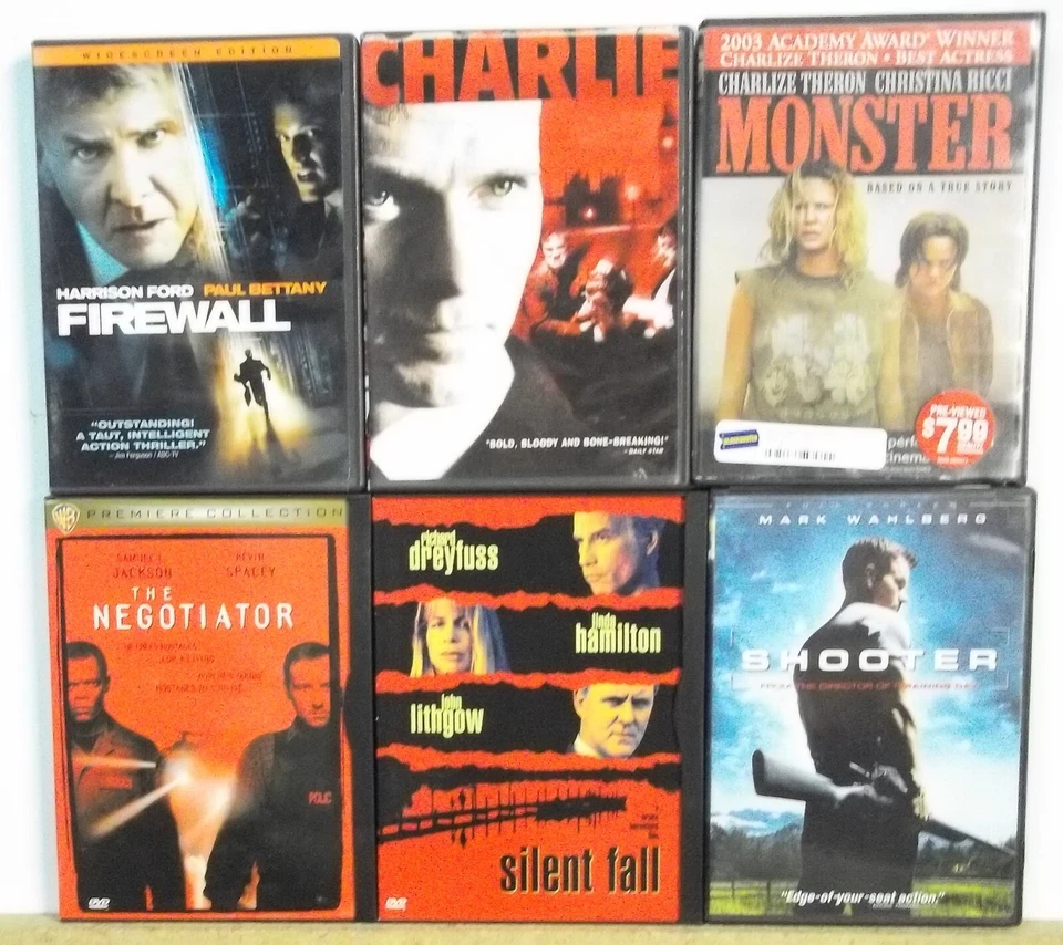 6  ACTION ADVENTURE DVD movies Lot #M652 FREE US S/H Theron Ricci Dreyfuss - Image 1 of 1