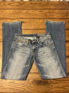 Jeans donna Buffalo David Bitton ricamato bootcut scandalo effetto invecchiato 28x32 - Foto 1 di 17