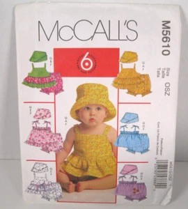 McCall's 6 Great Looks 5610 Easy Top, Panties & Hat Infant S- XL Pattern Uncut - Picture 1 of 3