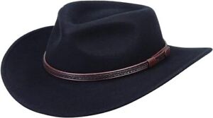Silver Canyon Mens Vail Wool Felt Water Repellent Crushable Outback Western Hat-