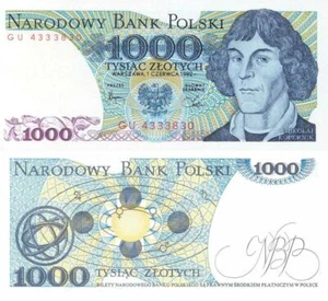 NICOLAUS COPERNICUS 1000 ANTIGUO POLACO ZLOTY BRILLANTE PÓSTER FOTO dinero 1588 - Imagen 1 de 1