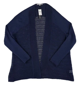 GAP Open Stitch Cardigan Women’s Small Sweater Linen Blend Navy NWT - Picture 1 of 10