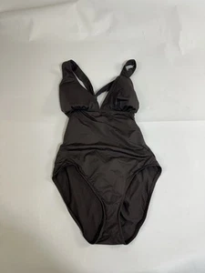 Tommy Bahama One Piece Swimsuit Women's 8 Tall Brown Strappy Sleevless Padded - Picture 1 of 7
