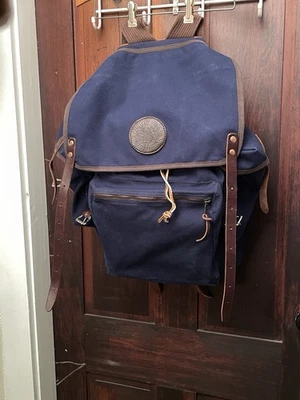 Mochila Duluth Pack Rambler Azul Real Lona Cuero Cobre Remaches Foto 1 de 4