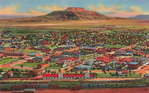 AERIAL VIEW TUCUMCARI NM VINTAGE LINEN POSTCARD 1956 100923 S - Picture 1 of 2