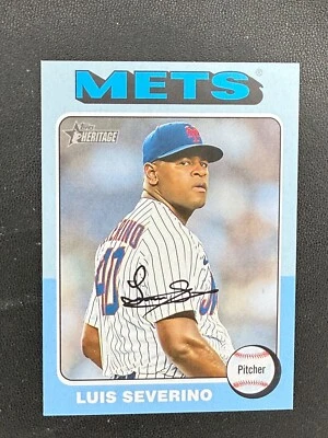 2024 Topps Heritage Mini #34 Luis Severino Blue /25 SP Short Print - Image 1 of 2