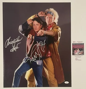 Michael J Fox Christopher Lloyd Autograph Signed 16x20 Back To The Future JSA - Picture 1 of 5