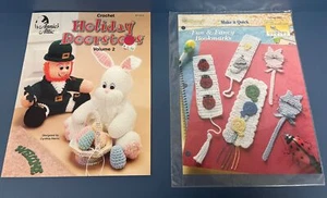 Pattern Books Holiday Doorstops Crochet Bunny Leprechaun Angel Pilgrim Reindeer - Picture 1 of 13