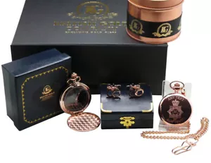 Reloj de Bolsillo Dorado REGALO DE LA FUERZA POLICIAL HAMPER ESPOSAS Gemelos - Imagen 1 de 6
