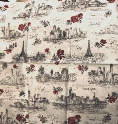 Wilmington Prints Fabric Beautiful Travel Fabric Cityscapes Travel the world - Image 1 of 4