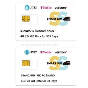 SMARTSIM 4G LTE SIM Card for AT&T T-Mobile Verizon Nationwide USA Coverage - Picture 1 of 13
