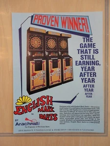 Arachnid English Mark Darts Game Flyer Original Magazine Pull Out Ad Vers 8 - Picture 1 of 1