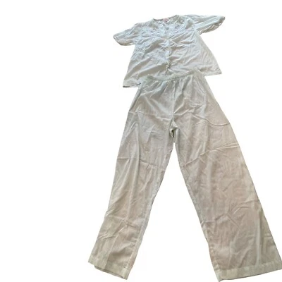 Pijama de mujer vintage Barbizon 2 piezas suave verde claro detalles florales pequeño Foto 1 de 4