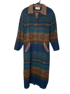 Vintage L.L. Bean Women's Blanket Coat South western Wool Multicolor Size XL - Picture 1 of 7