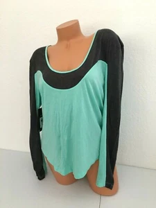 NUEVO Camiseta Asics Para Mujer Mangas Largas Cuello Cuchara Azul Gris M - Imagen 1 de 2