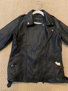 Youngsoul Kids Black Faux Leather Jacket - Zippers Pockets Size 10 Boys 140cm - Picture 1 of 8