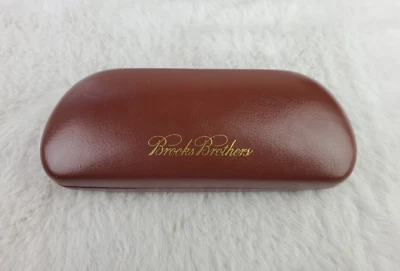 Estojo de transporte vintage Brooks Brothers Gold Script óculos concha marrom - Imagem 1 de 4