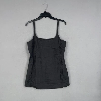 Camisa Eileen Fisher Mujer Pequeña Gris Mezcla de Lino Cami Tanque Ajustable Foto 1 de 4