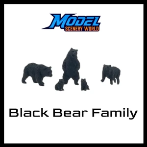Bears with Cubs (5pk) - N Scale - Black - Picture 1 of 3