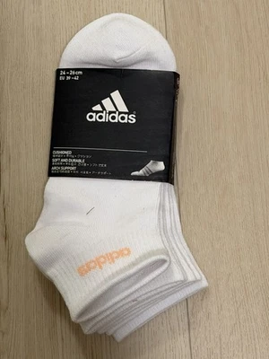 Pack de 3 calcetines tobilleros Adidas blanco/melocotón EE. UU. 6-8 (UE 39-42) Foto 1 de 2