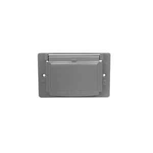 Sigma Electric 14249 Aluminum Gray 1-Gang Horizontal GFCI Box Cover 4-9/16 in. - Picture 1 of 3