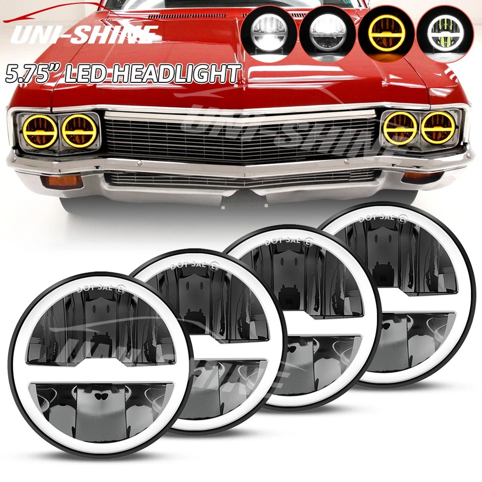 Faros LED de haz alto/bajo punto para Buick Electra Wildcat 5,75" 5-3/4" pulgadas 4 piezas Foto 1 de 4