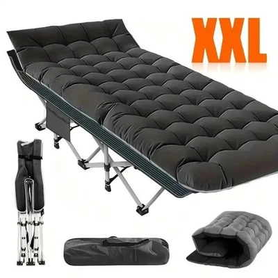 Cuna de Camping Plegable XXL con Colchón, Resistente 700lbs Portátil Exterior Cama Foto 1 de 4